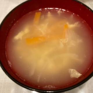椎茸スープを使ってかきたま汁